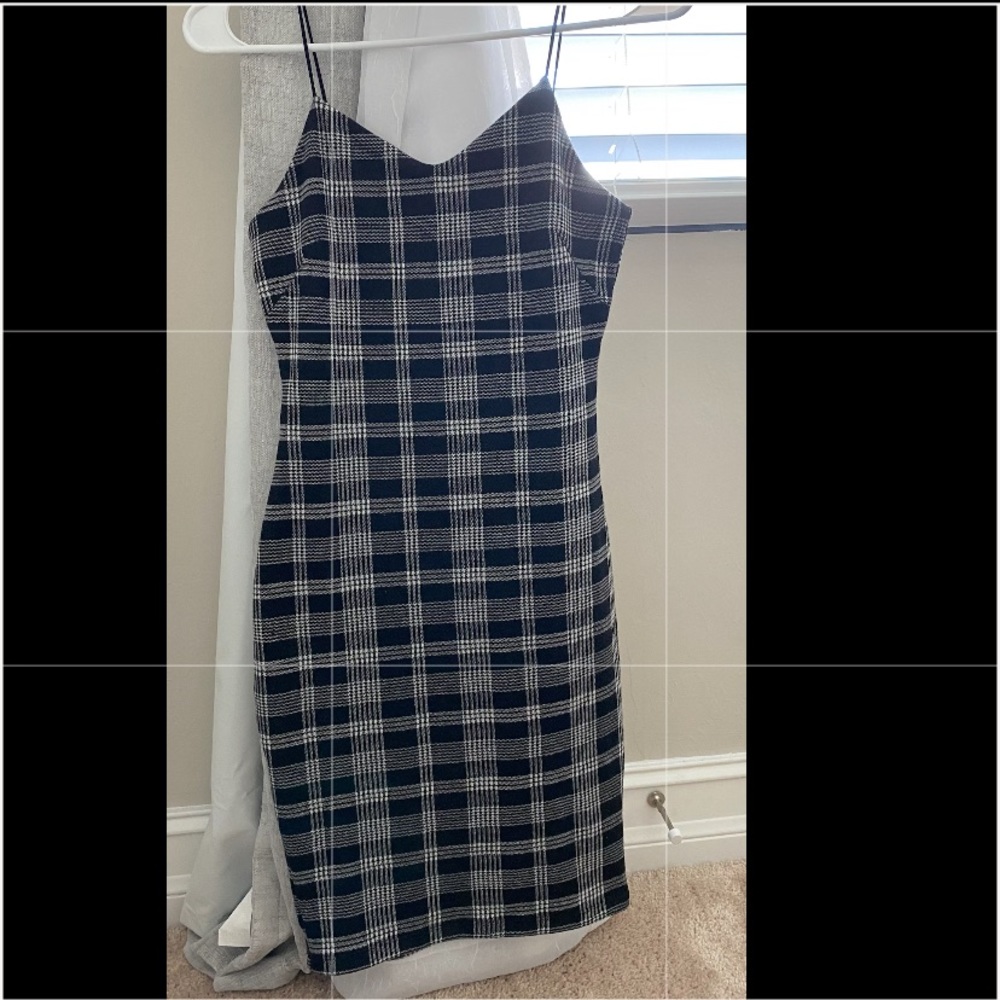 Plaid bodycon cami dress